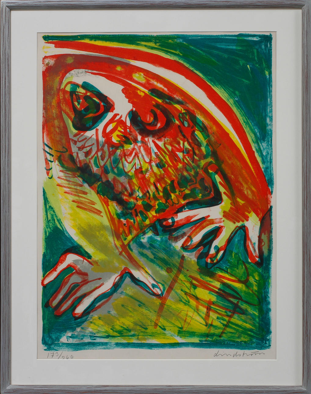 BENGT LINDSTRÖM. Figure composition, color lithograph, signed and numbered 173/260.