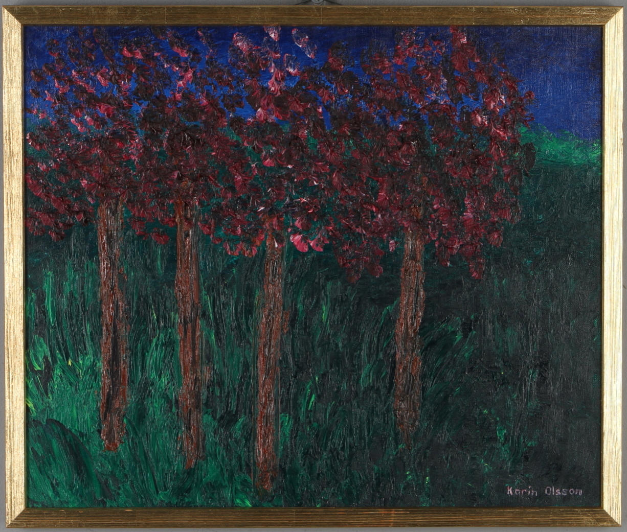KARIN OLSSON. Träd, olja på duk, signerad.