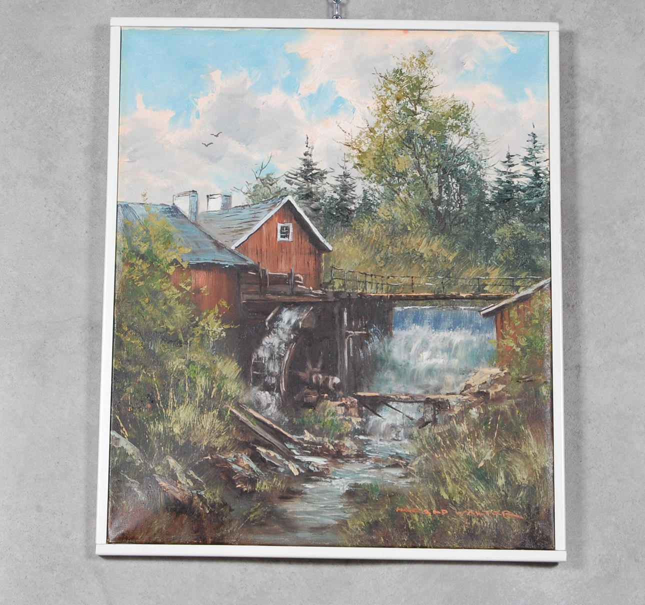 HARALD WALTER. olja på duk " Lunnamölla " signerad.