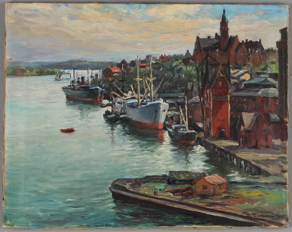 DAVID PARSÉN. Utsikt mot Danvikshem, olja på duk, signerad och daterad 33?