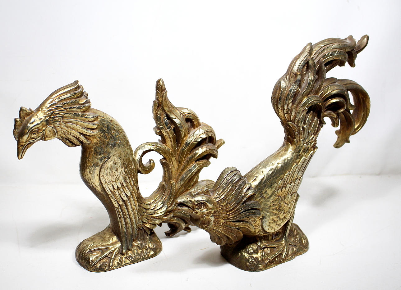 FIGURAS, madera, 2 gallos, USA.