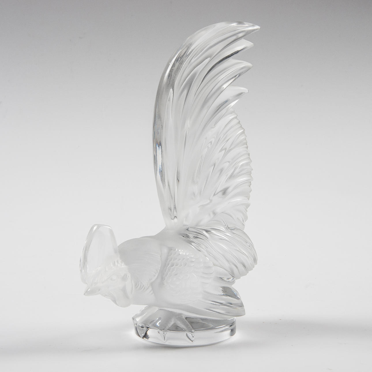 SKULPTUR, glas, hane, Lalique.