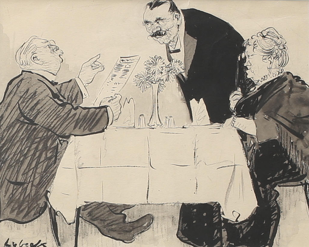 BERTIL LYBECK. Teckning, signerad.