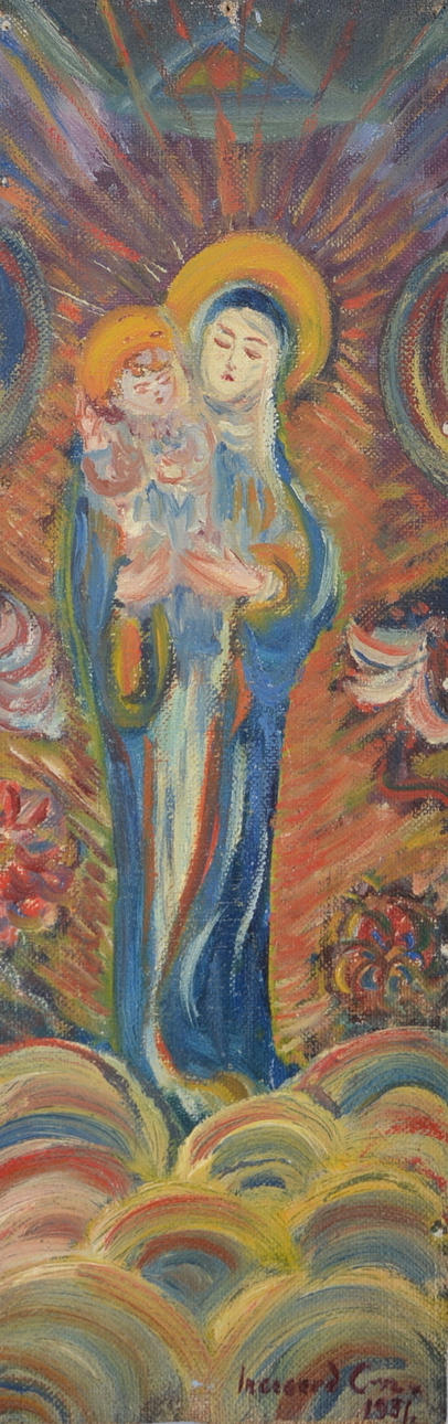 OIDENTIFIERAD KONSTNÄR. Olja på ouppspänd duk.