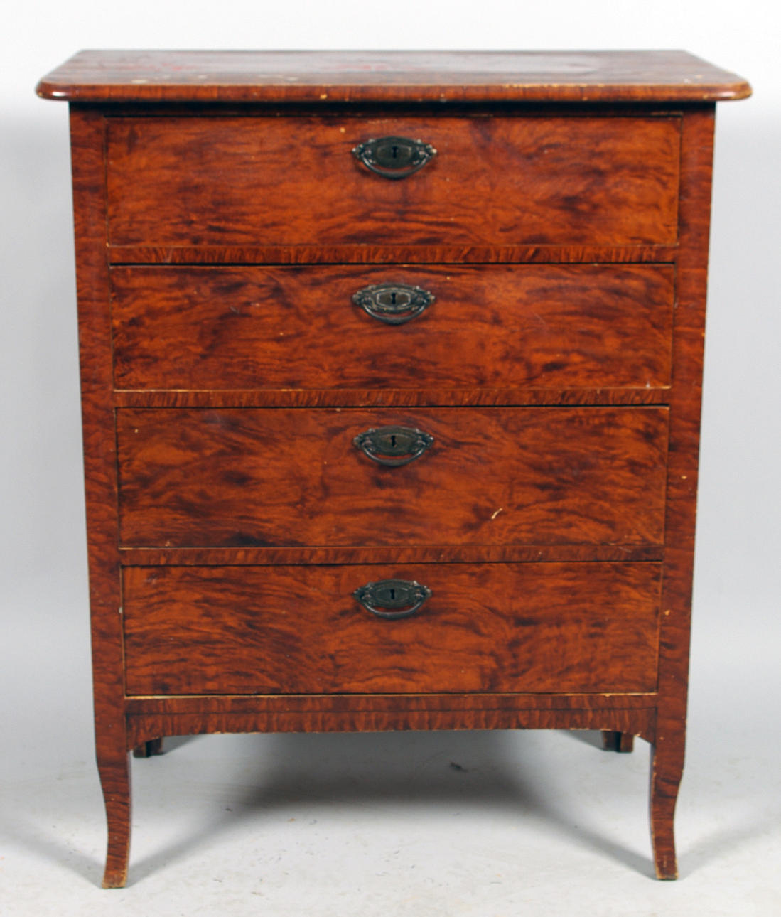 BYRÅ, 4-lådig, drickamålad, tidigt 1900-tal.