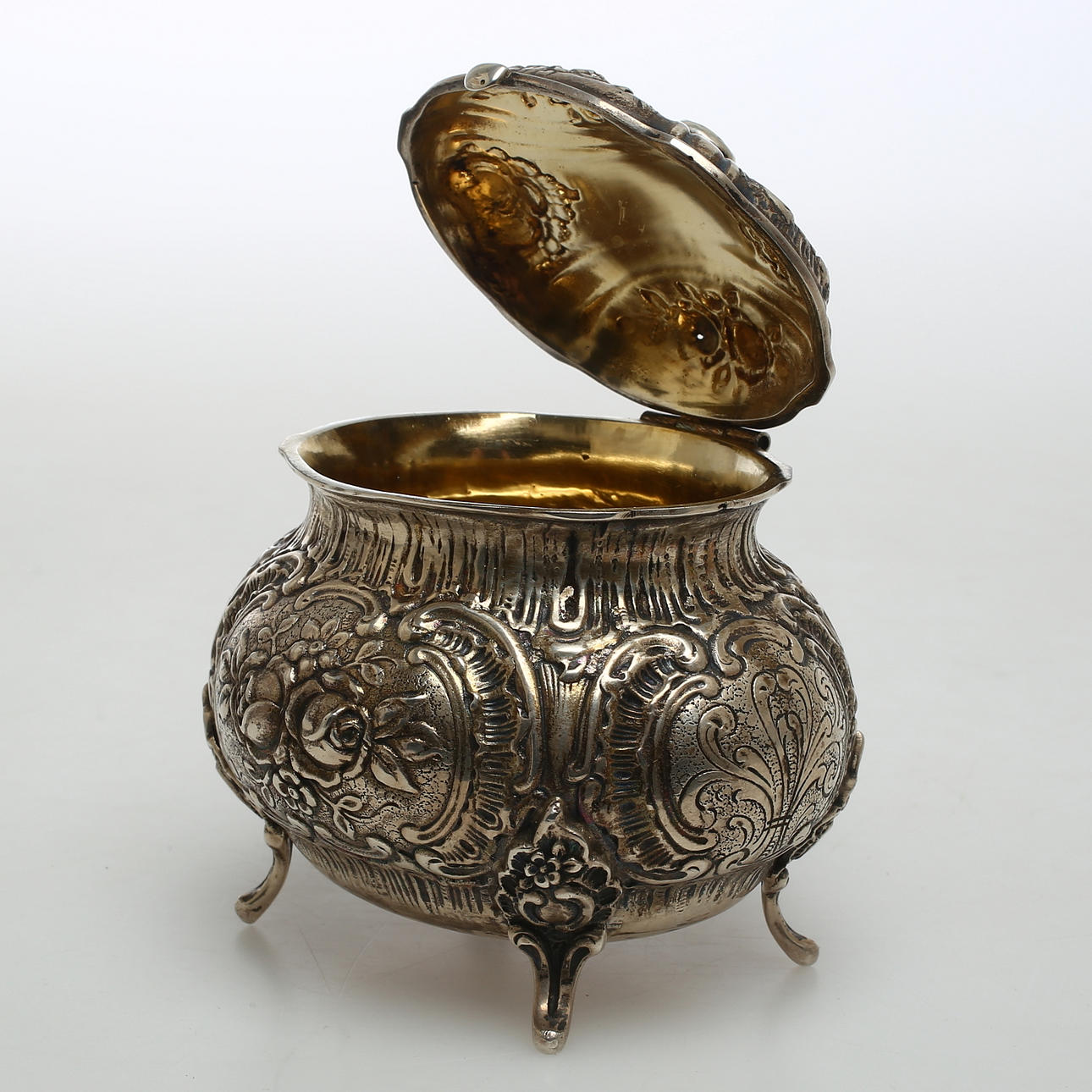 SOCKERDOSA, silver, svensk importstämpel.