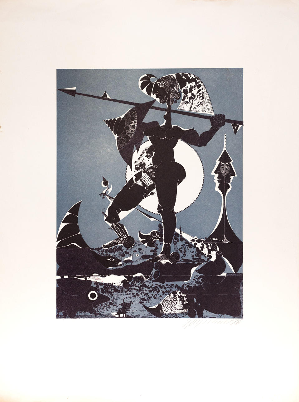 MANFRED DEGENHARDT. Holzschnitt, signiert.