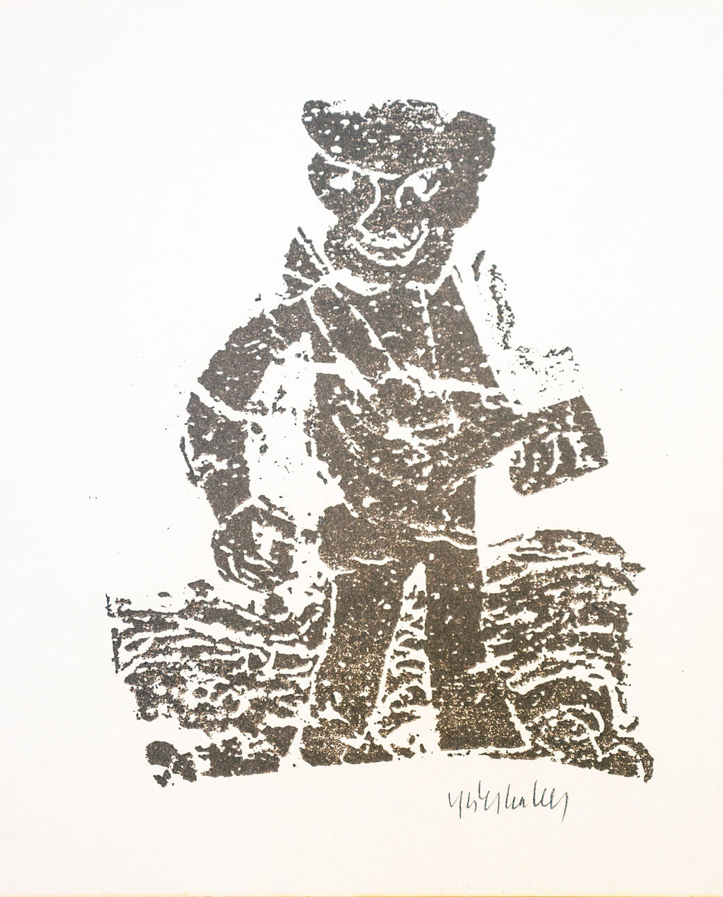 HAP GRIESHABER. träsnitt, signerad.