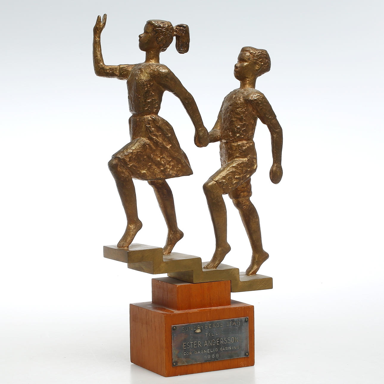 SKULPTUR, bronze, "Trappe", Emil Näsvall.