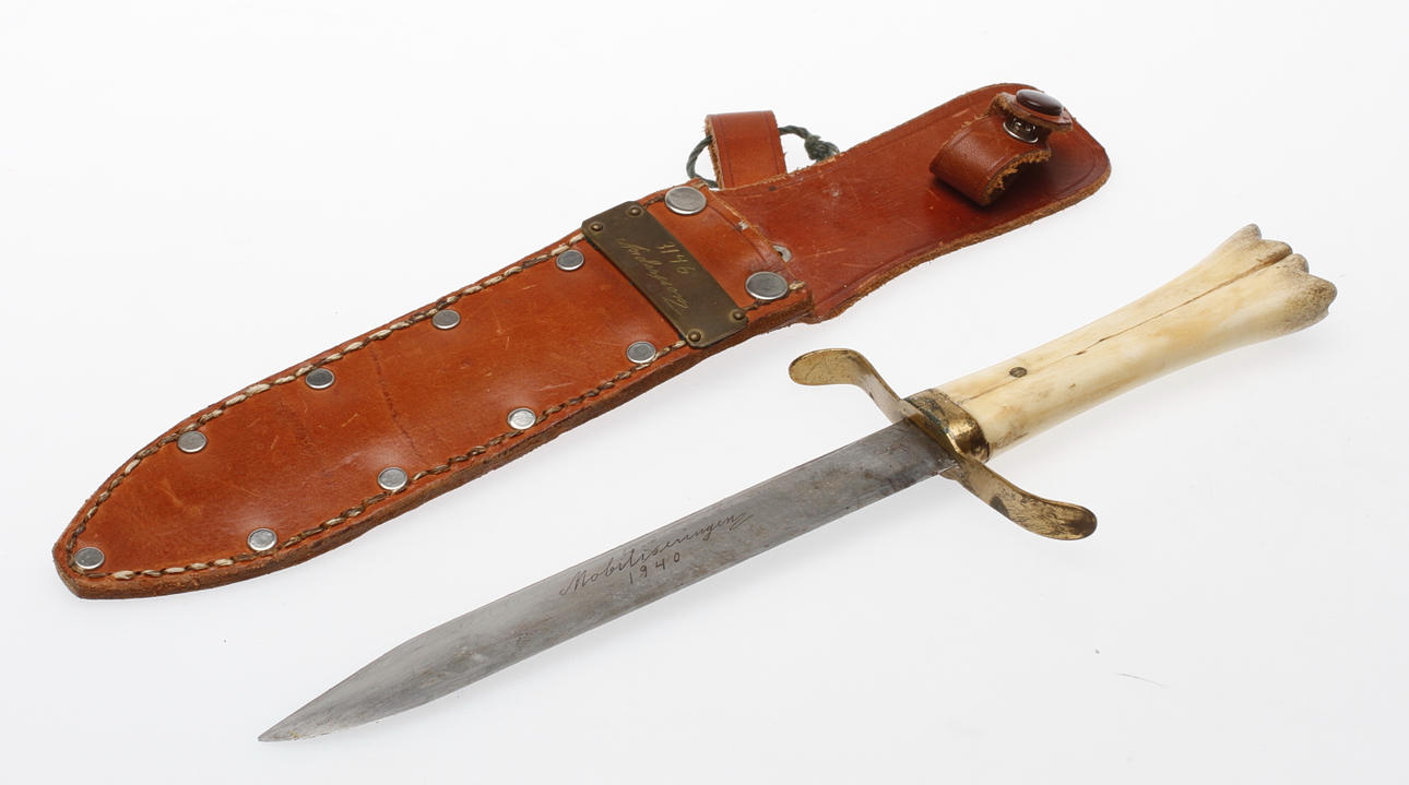 KNIV, 1940-tal, gravyr "3146 Andersson" samt "Mobiliseringen 1940".