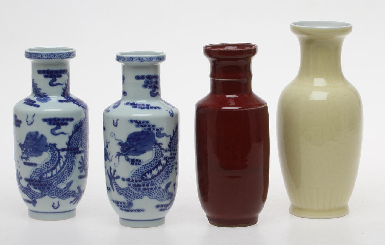 VASER, 4 st, porslin, Kina.