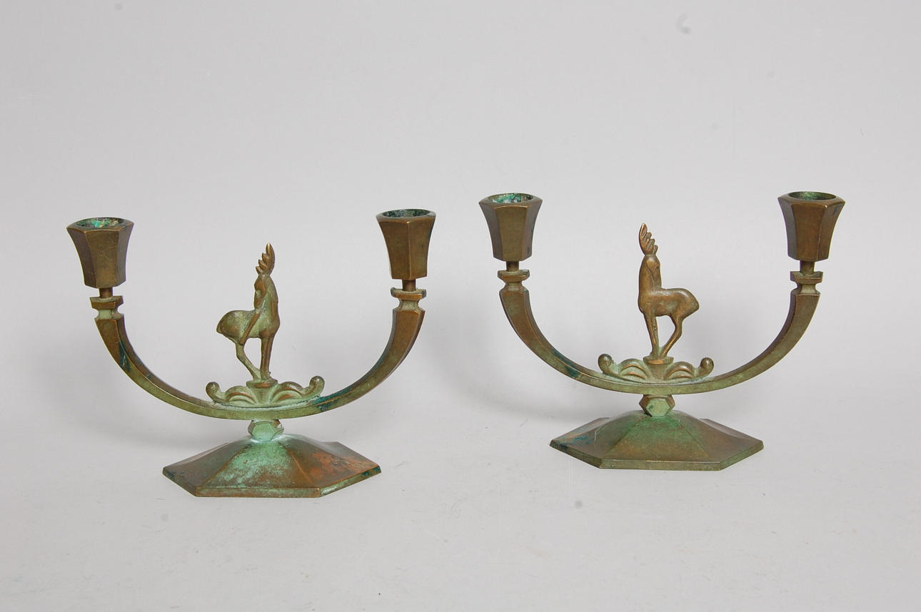 LJUSSTAKAR, 1 par, Art deco.