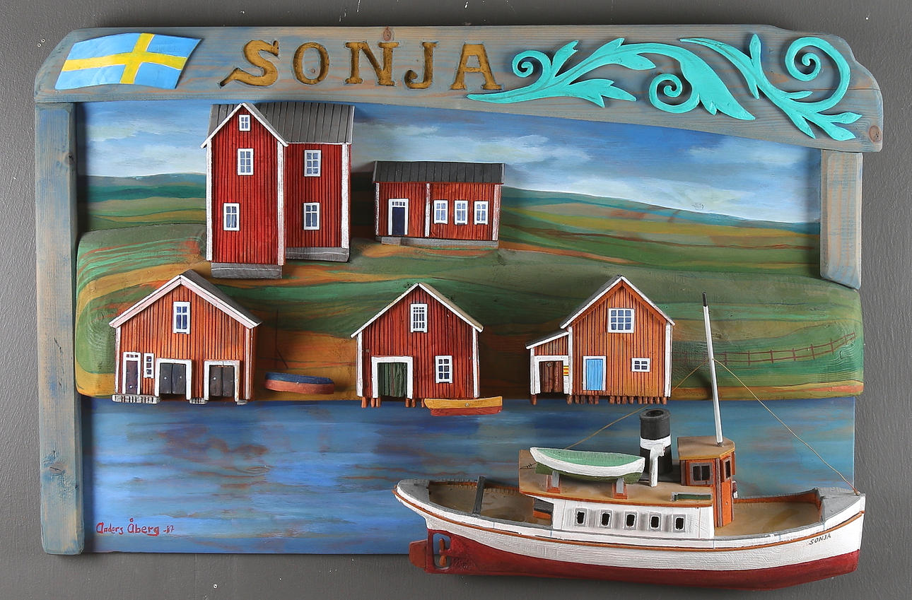 ANDERS ÅBERG. "Sonja", wall sculpture, signed and dated -87.