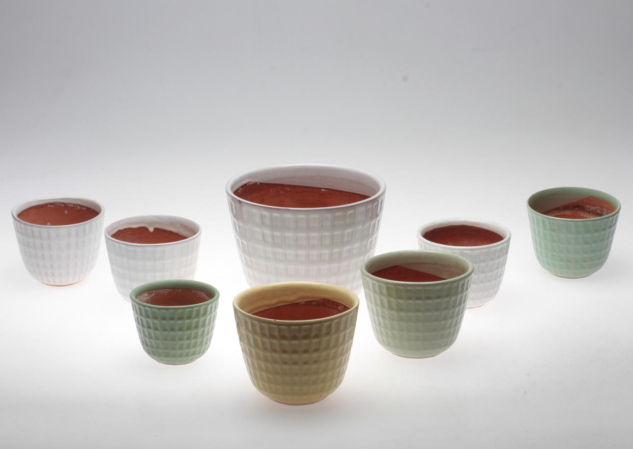 OUTER LINING, ceramic, 8 pcs. "Gunilla", Upsala Ekeby. 1950s.