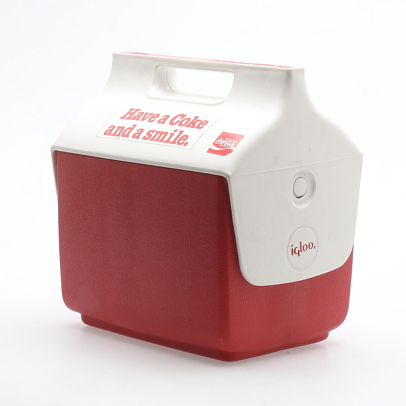 COOLER ja APRON, Igloo, Coca-Cola, 1900-luvun puoliväli.