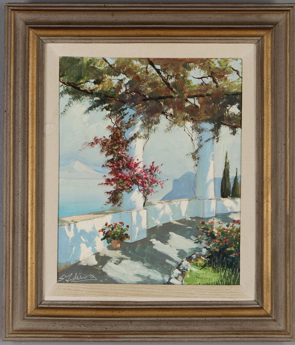 SALVATORE FEDERICO. Motif from the Mediterranean, oil on canvas, signed.