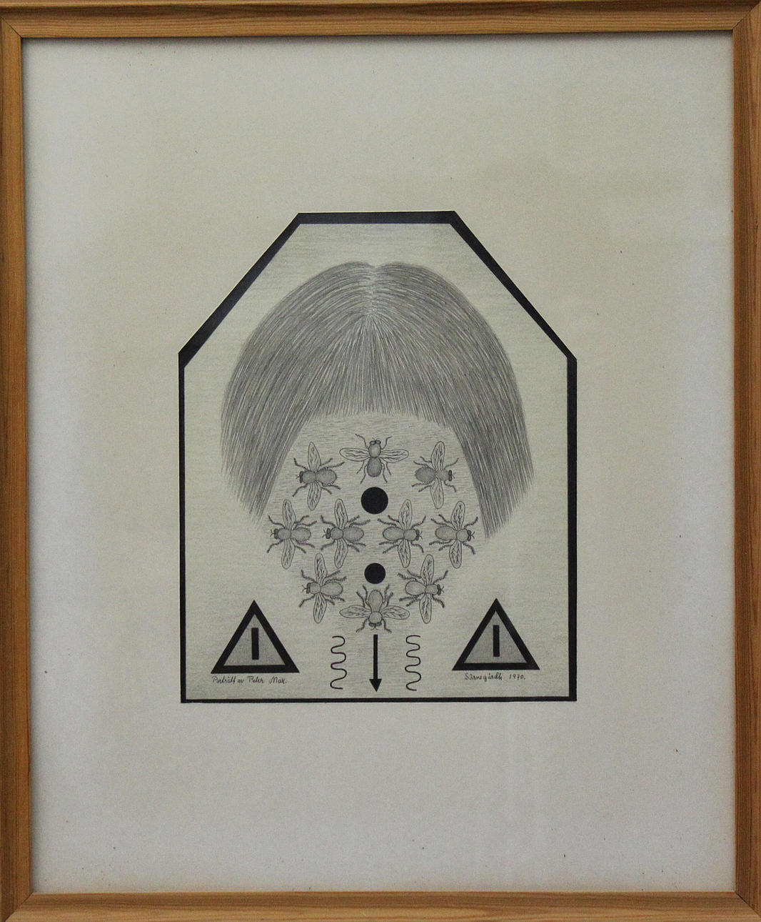 ULF SÄRNEGÅRDH. Porträtt av Peter Max. Blyertsteckning. Signerad och daterad 1970.