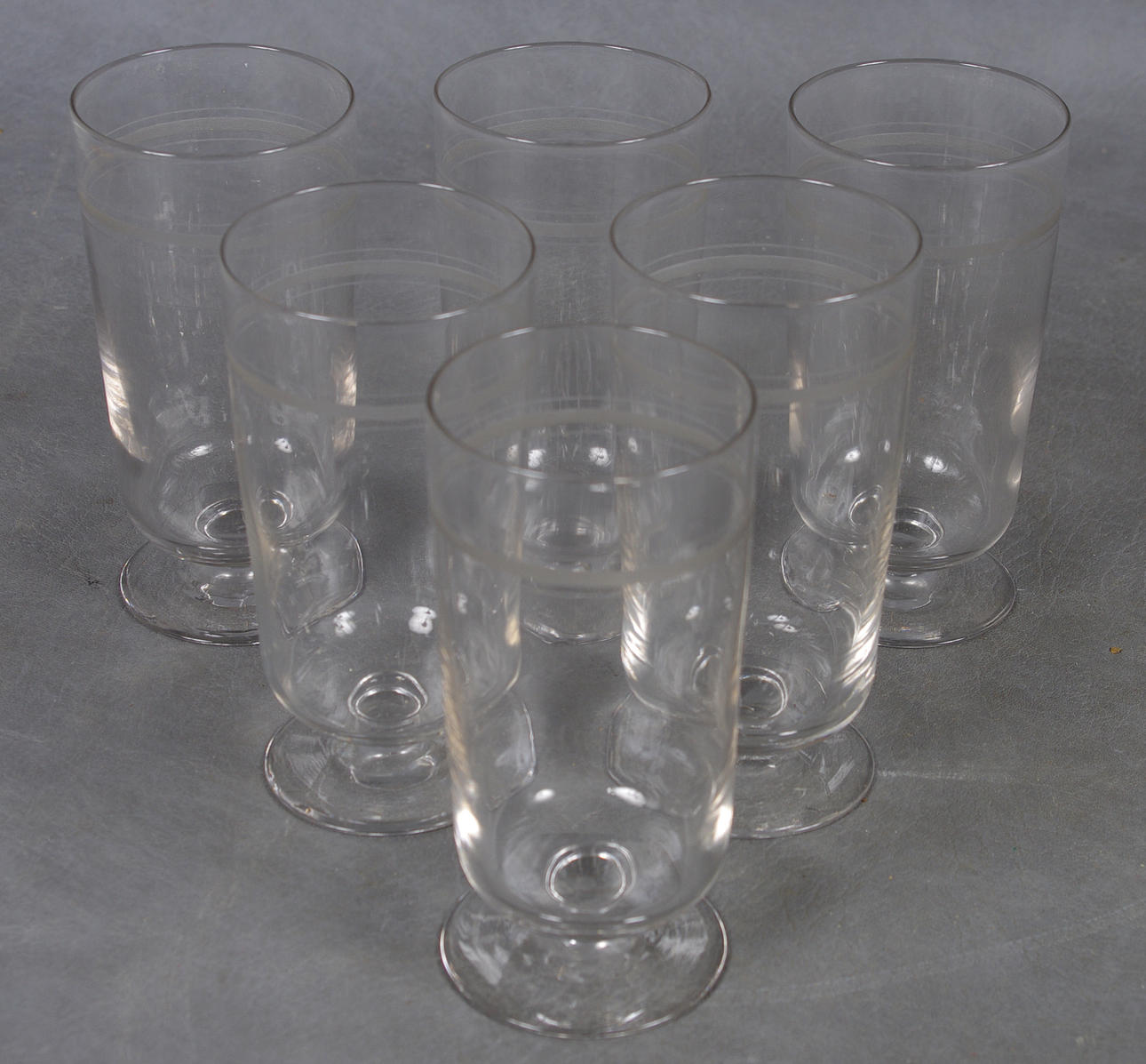 GLAS, 6 stycken, Rydbergsslipade, sent 1800-tal.