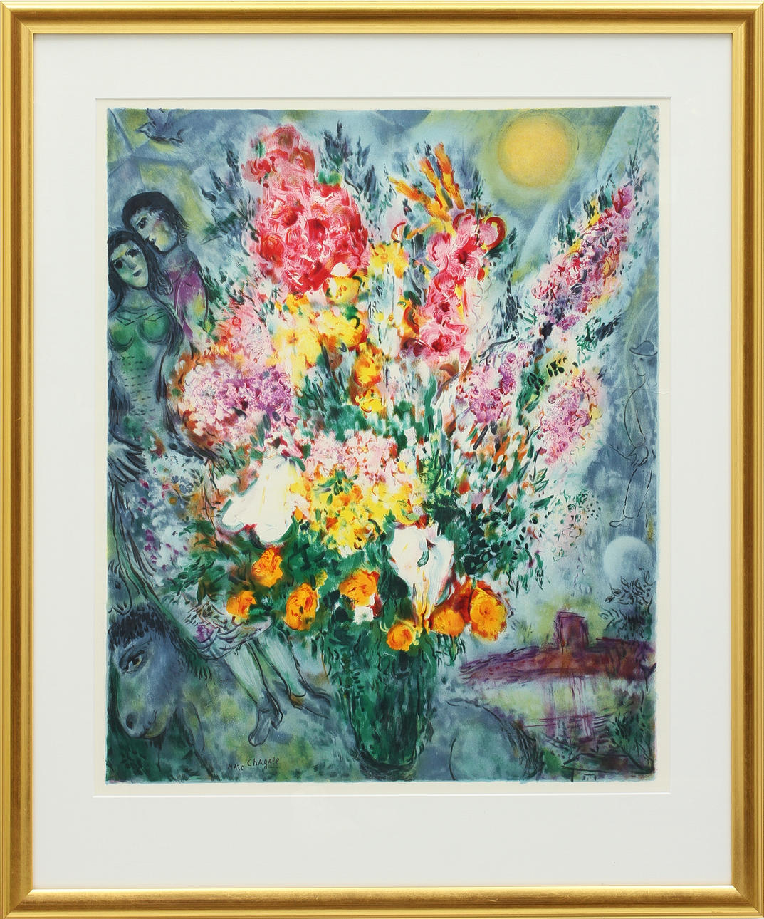 MARC CHAGALL. EFTER. Grafiskt blad, efter färglitografi.