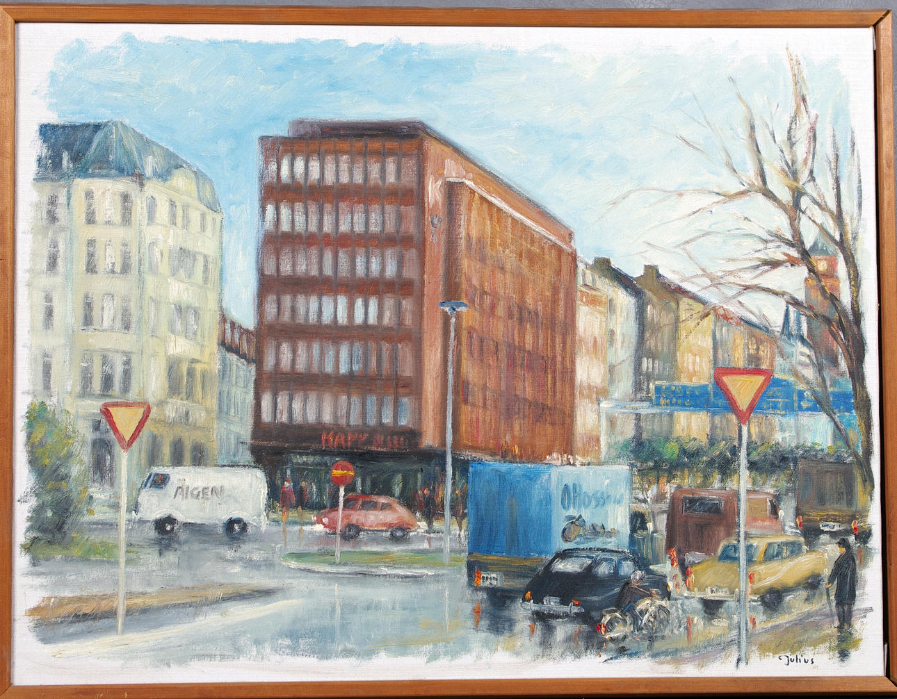 CARL JULIUS. Drottninggatan Helsingborg, olja på duk.