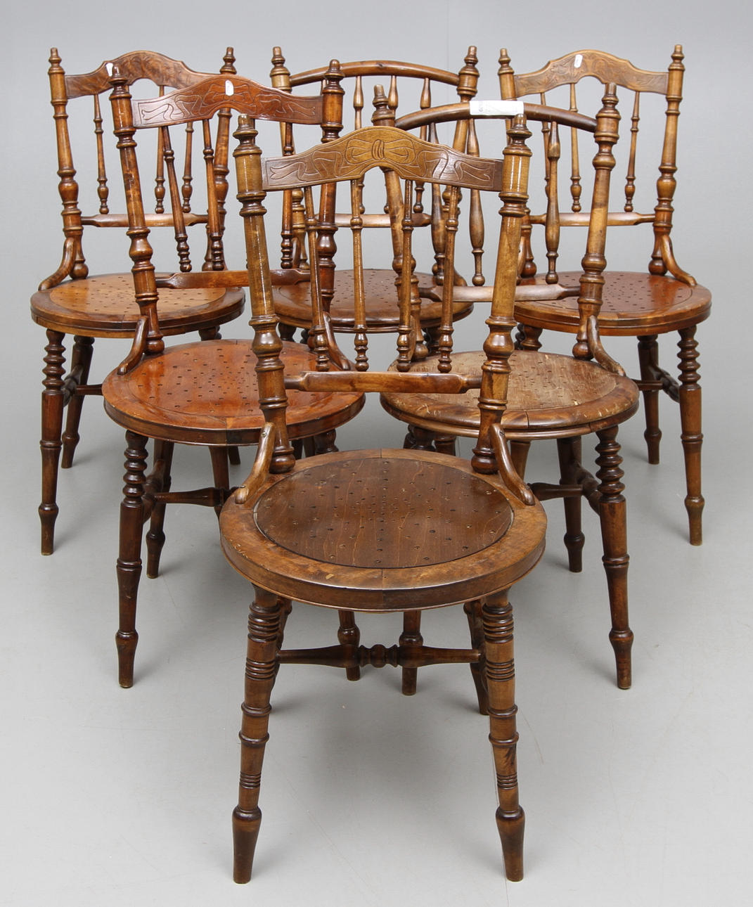 PINNSTOLAR 6 st. C:a 1900.