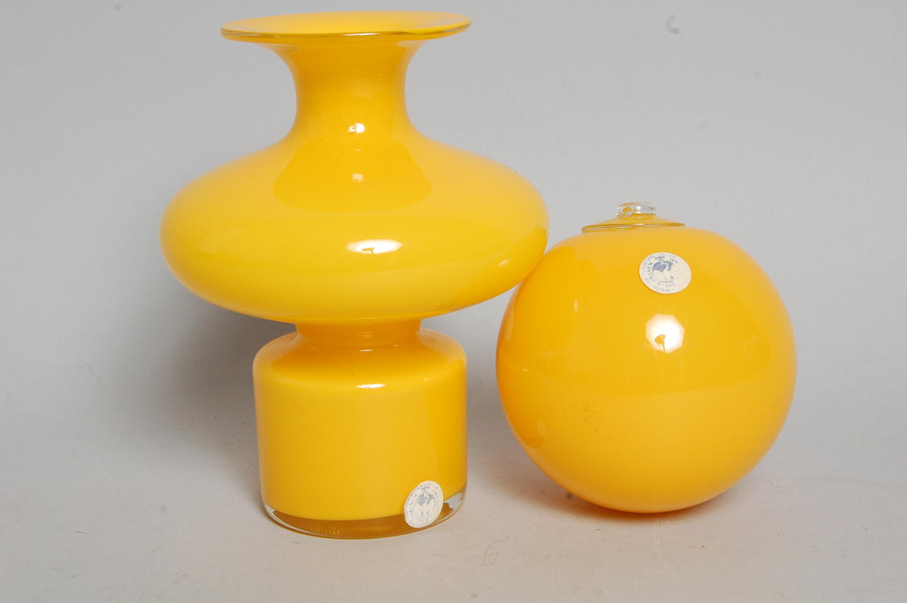 GLAS, 2 delar, märkt, Kastrups Glas, Danmark, 1960-70-tal.