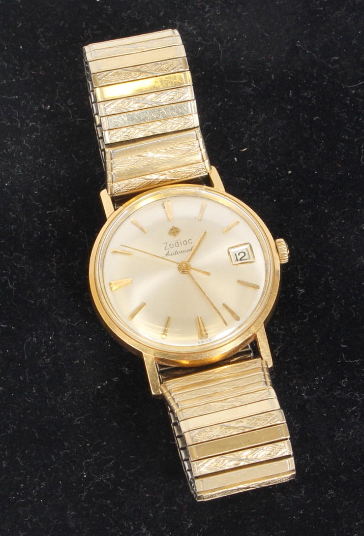 WRIST WATCH, men's, 18K, Zodiac.