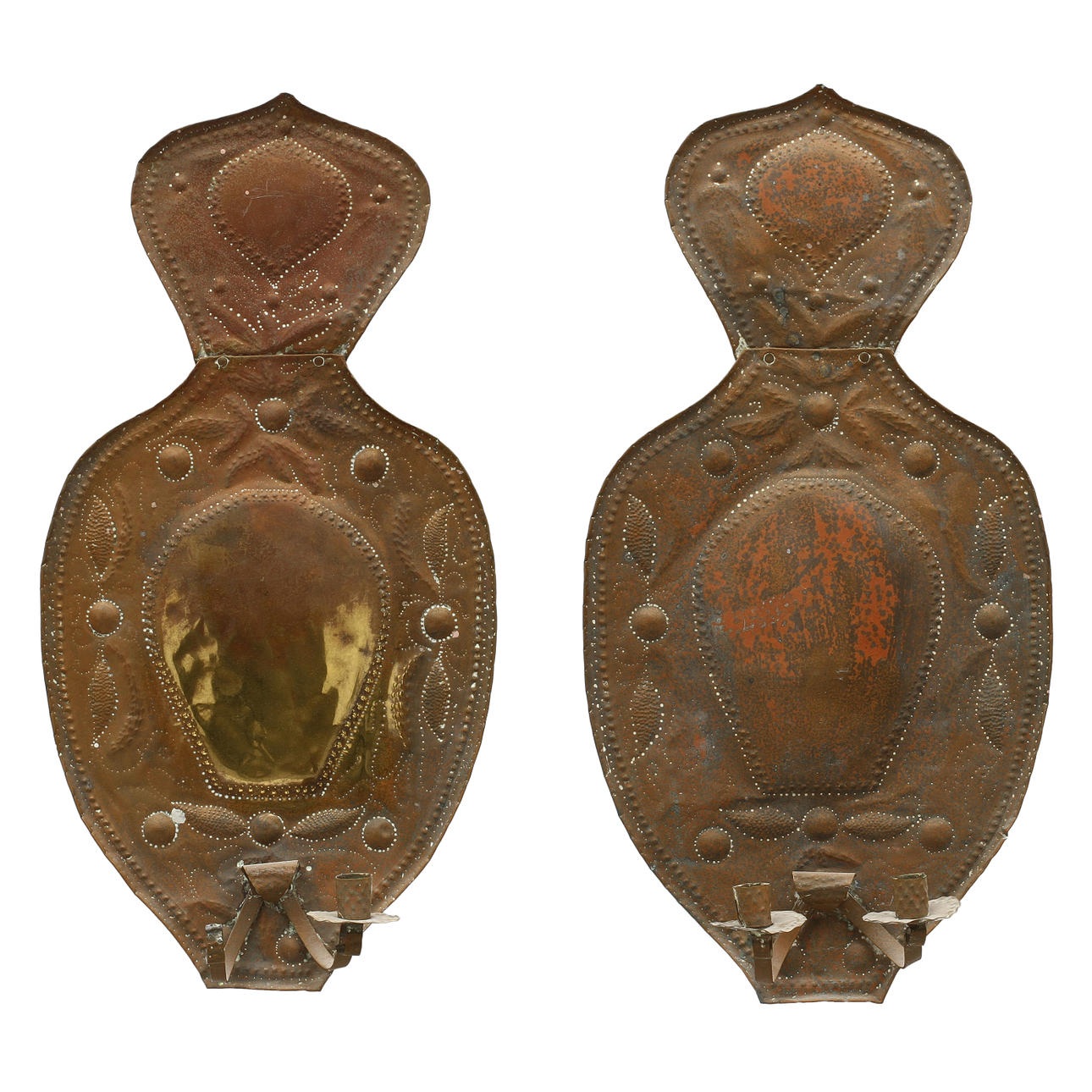 LJUSPLÅTAR, 1 par, 1800-tal.