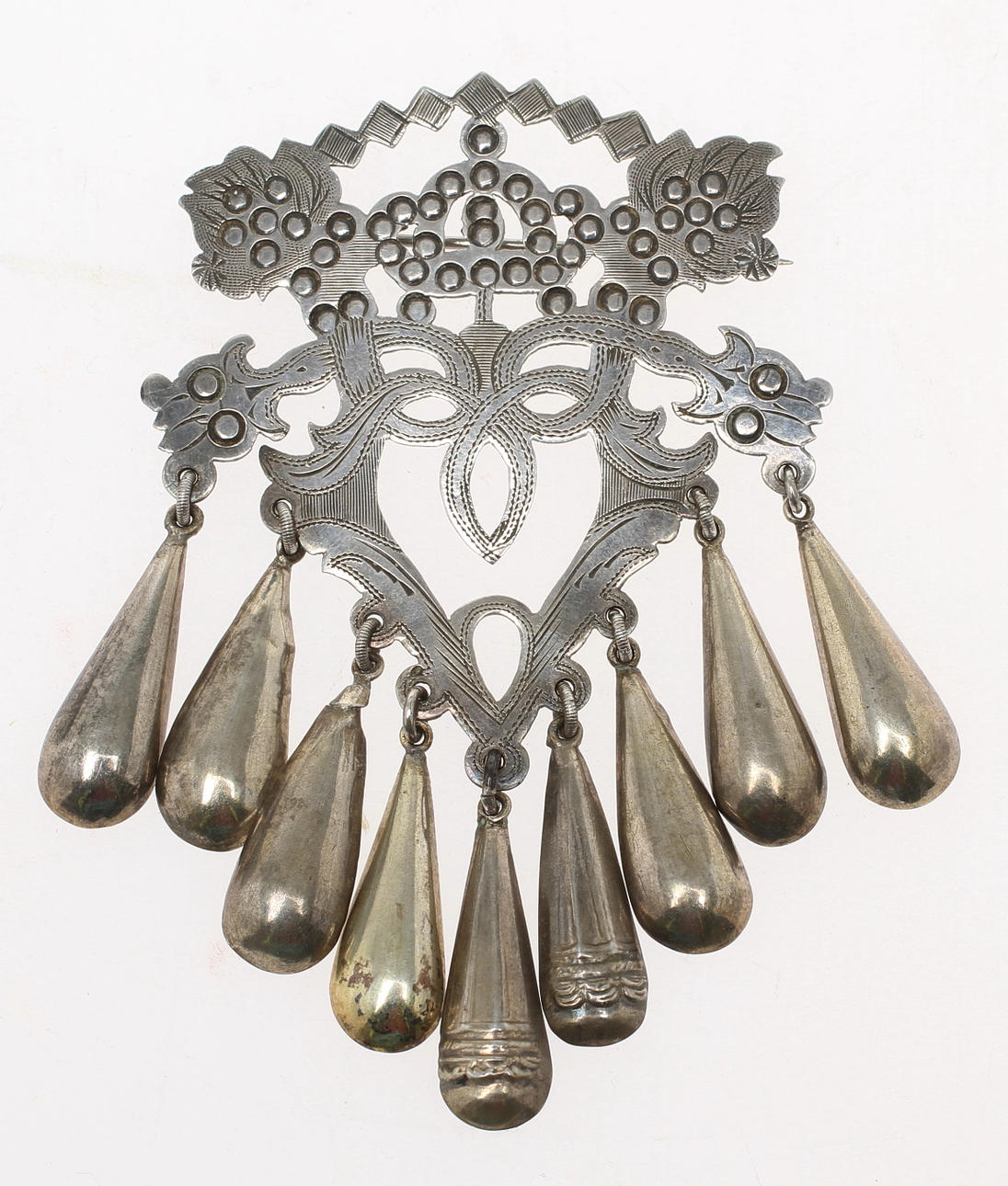 DRÄKTSMYCKE, silver, stmpl OL, möjligen Kalix/Nederkalix, 1898.