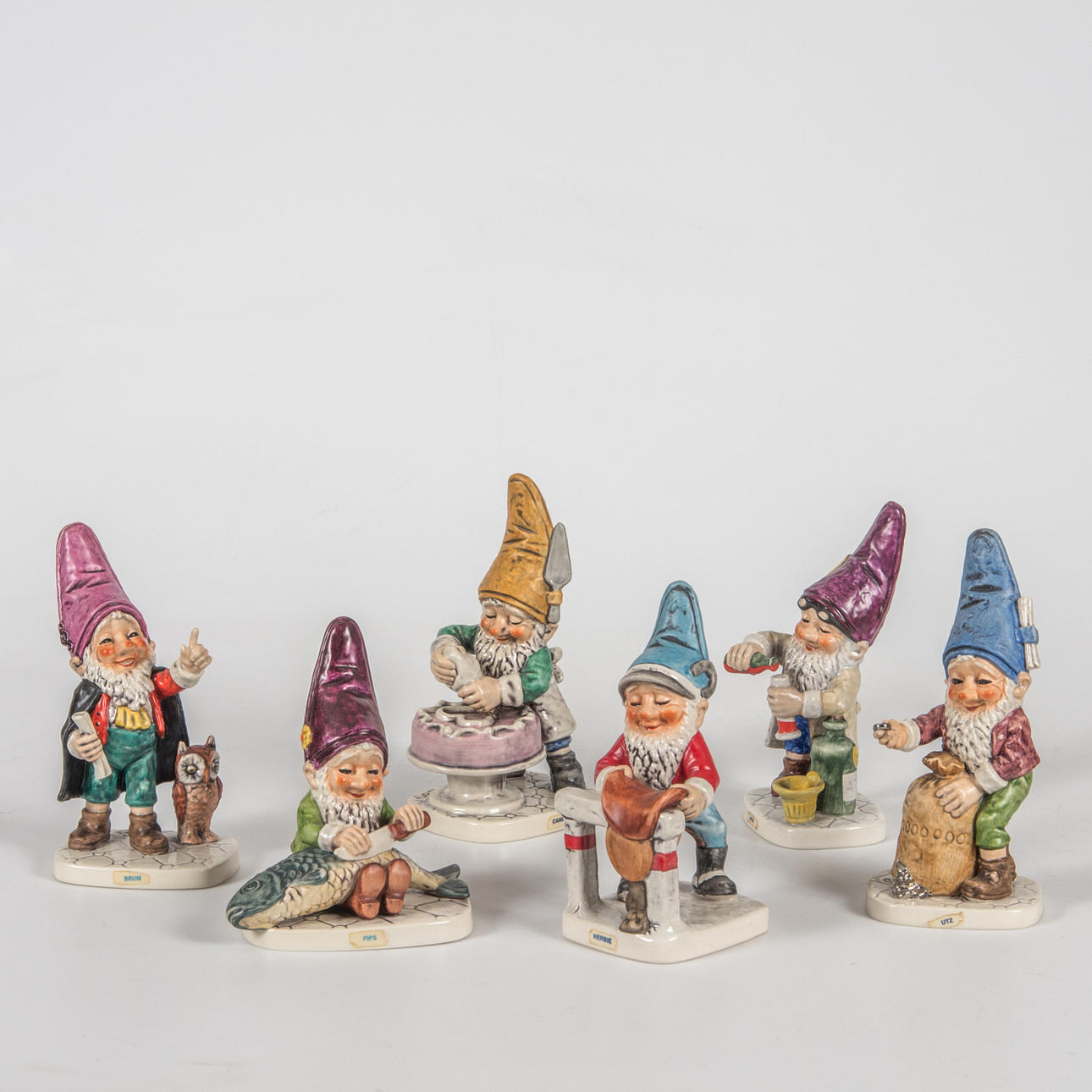 FIGURINER, 6 tomtar, Co-Boy, Goebel.