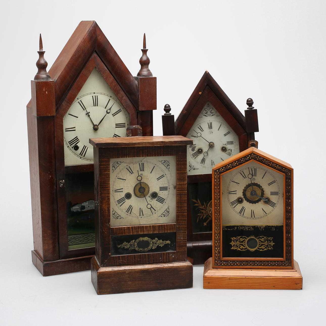 TABLE CLOCK, 4 pcs, of which 3 Junghans, 19th/20th century.
