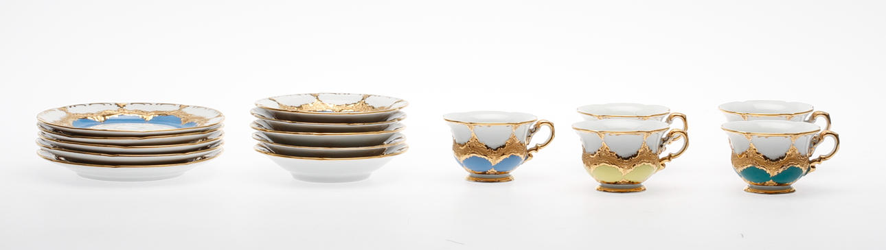 KAFFEGODS, 15 delar, Meissen.