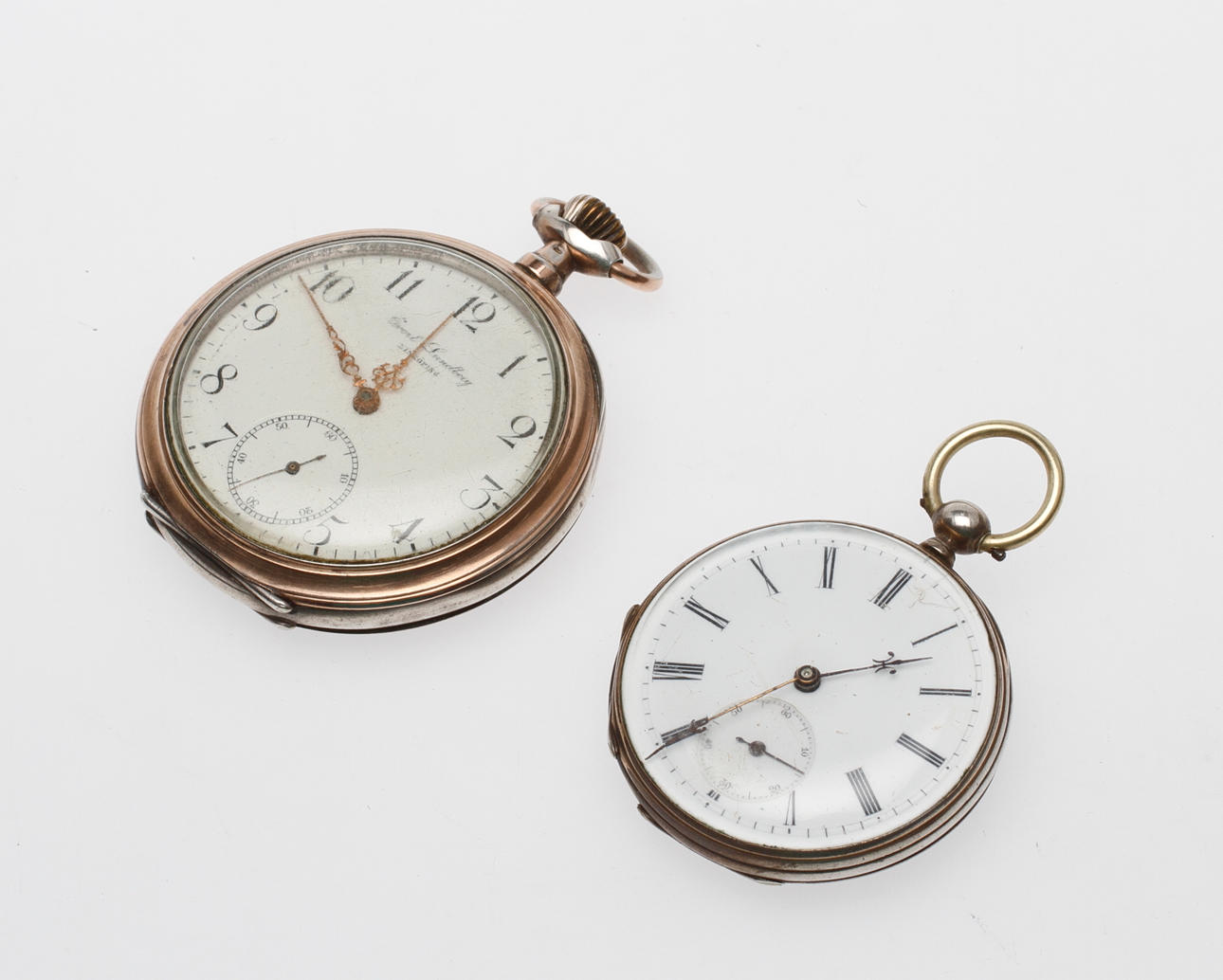 FICKUR, 2 st, silver, bl.a. Omega, märkt Evert Lundberg, Linköping.