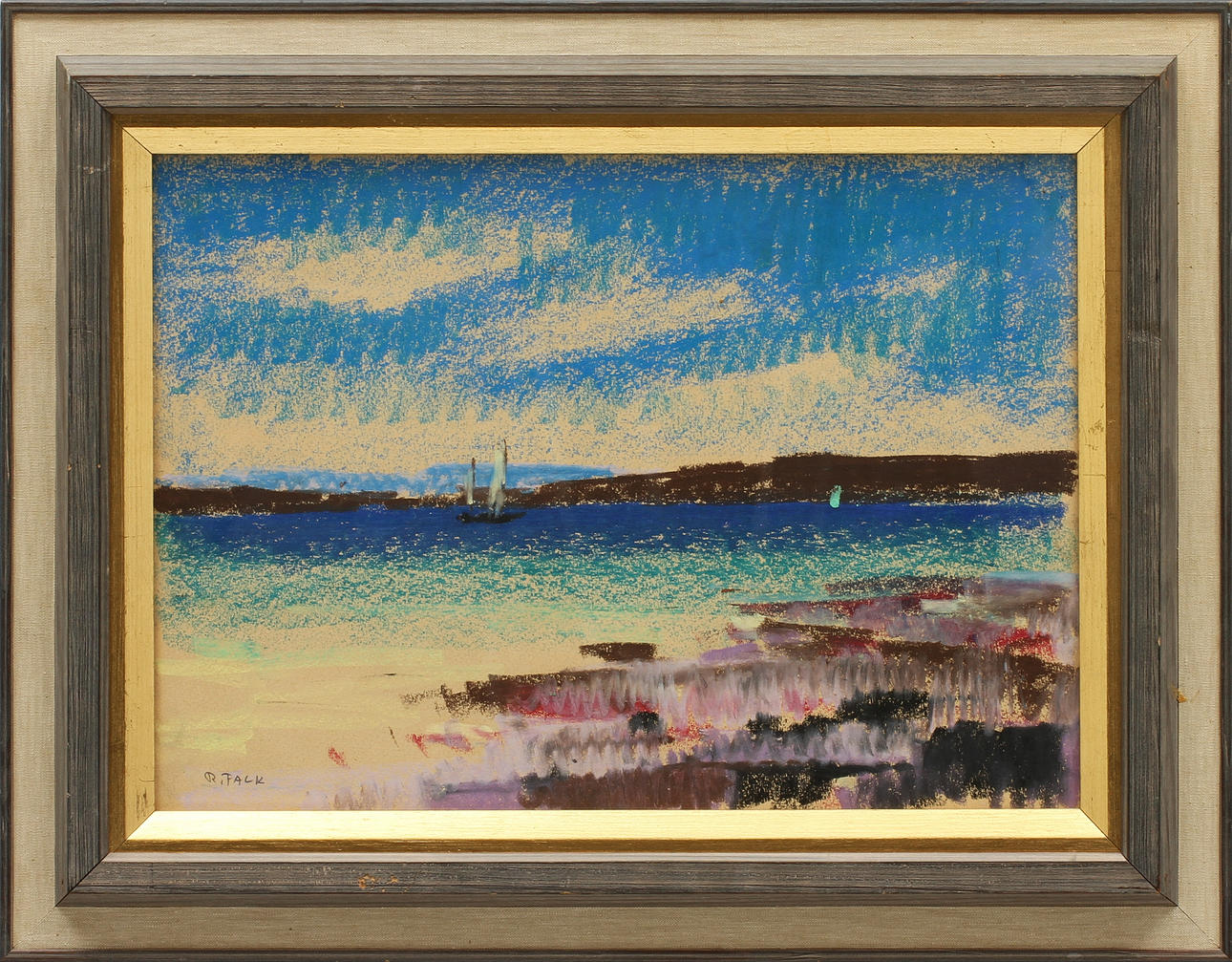 RAGNAR FALK. pastell, blandteknik, sign.