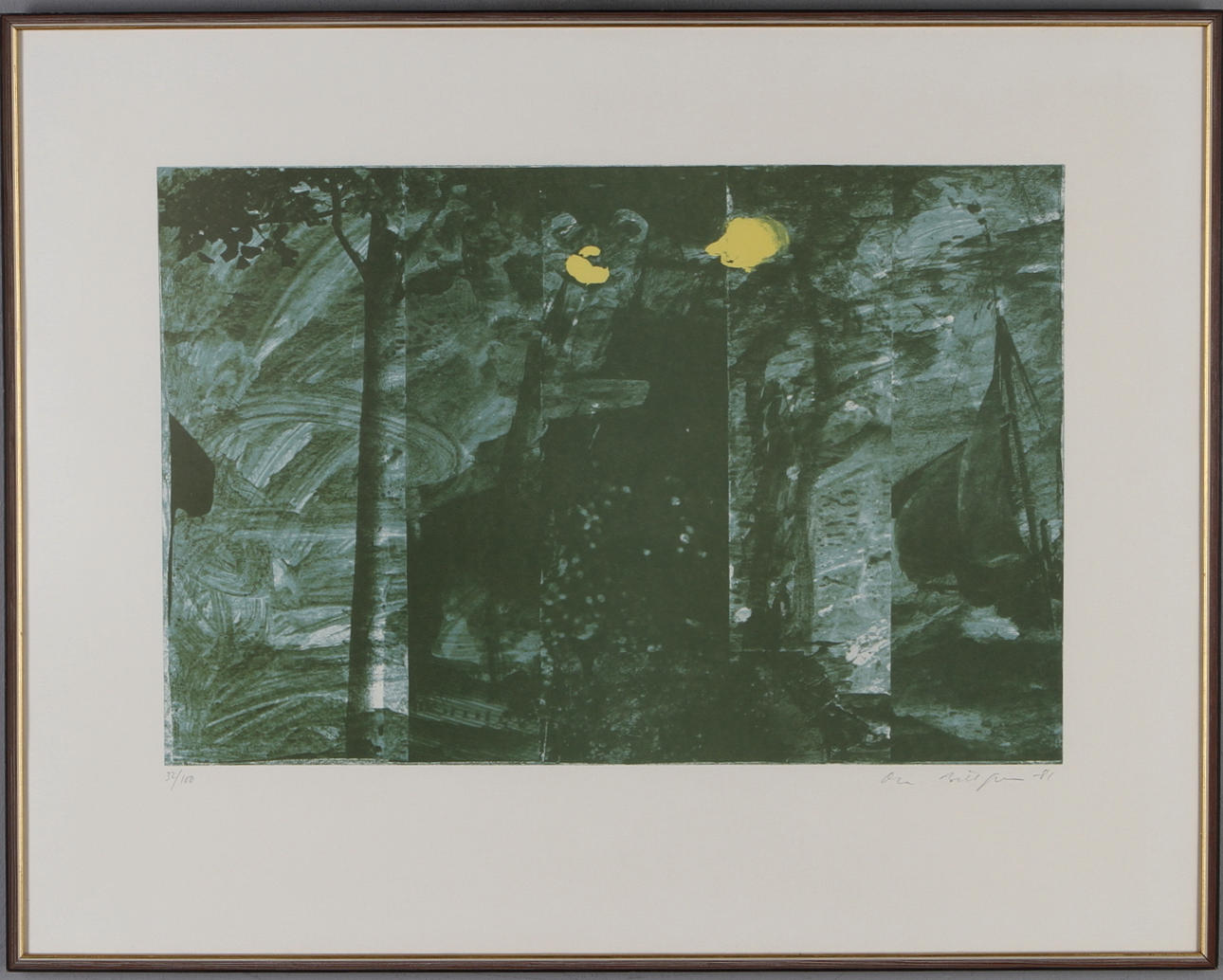 OLA BILLGREN. Färglitografi, signerad och daterad -81, numrerad 32/100.