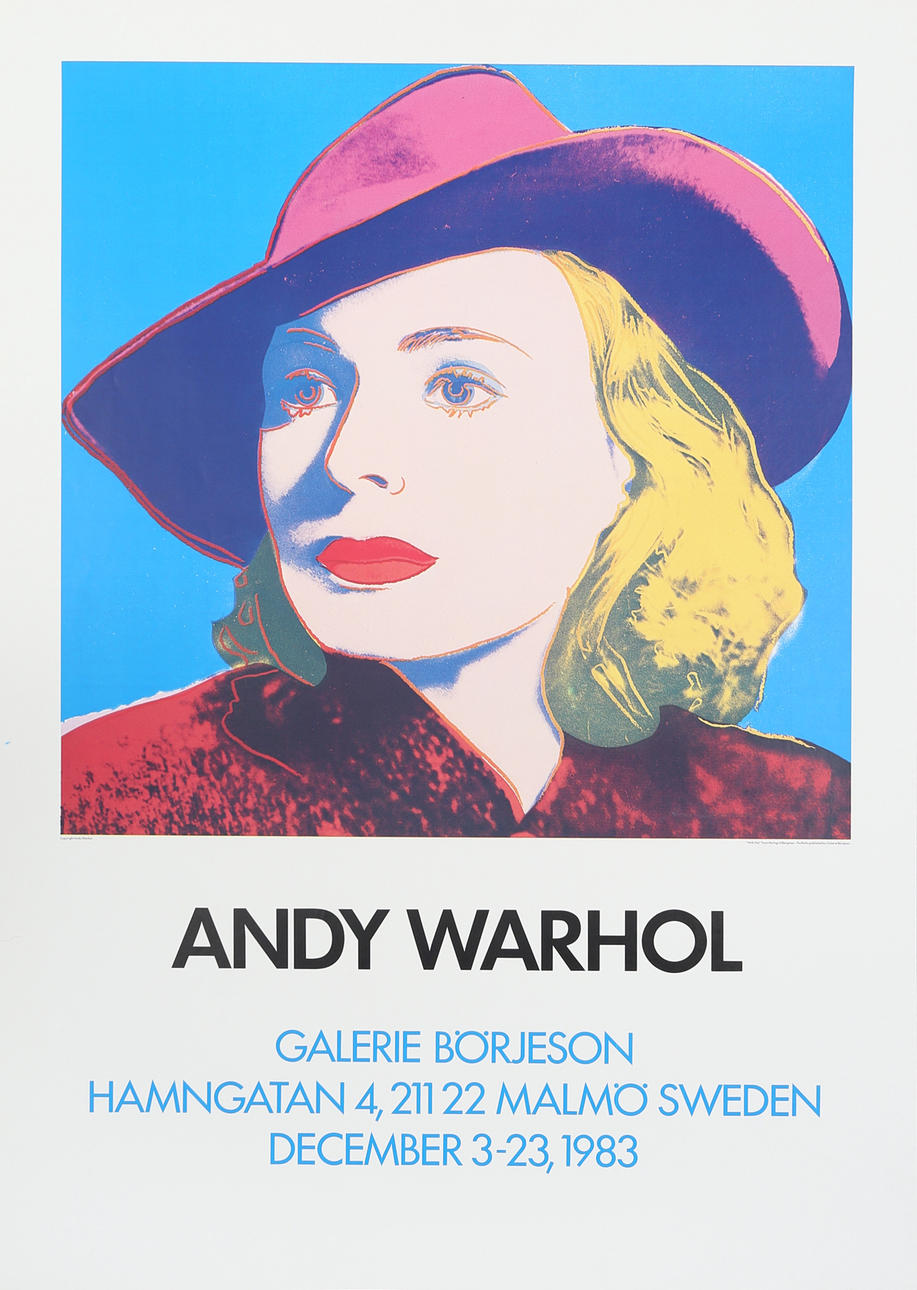 AFFISCH, offsettryck, Andy Warhol, Galeri Börjeson 1983, osigerad.