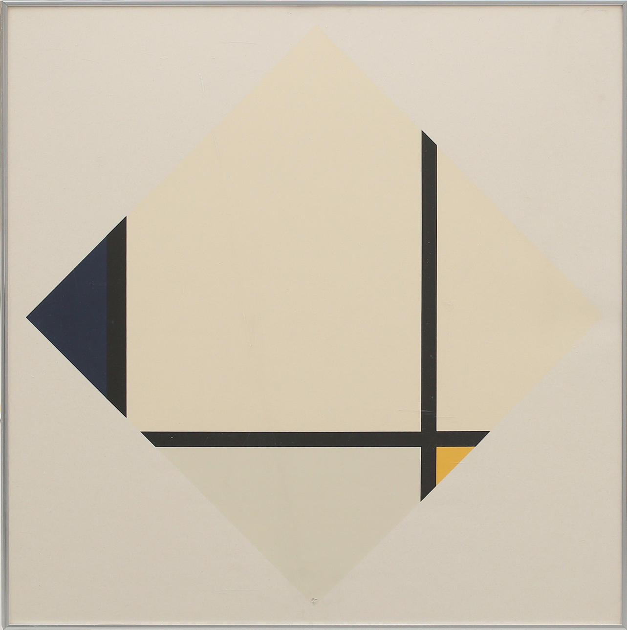 AFTER PIET MONDRIAN. Geometric composition, signed PM, dated 25.