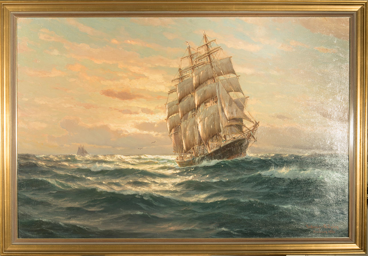 FRANCIS-GLÜSING. Segler auf hoher See.