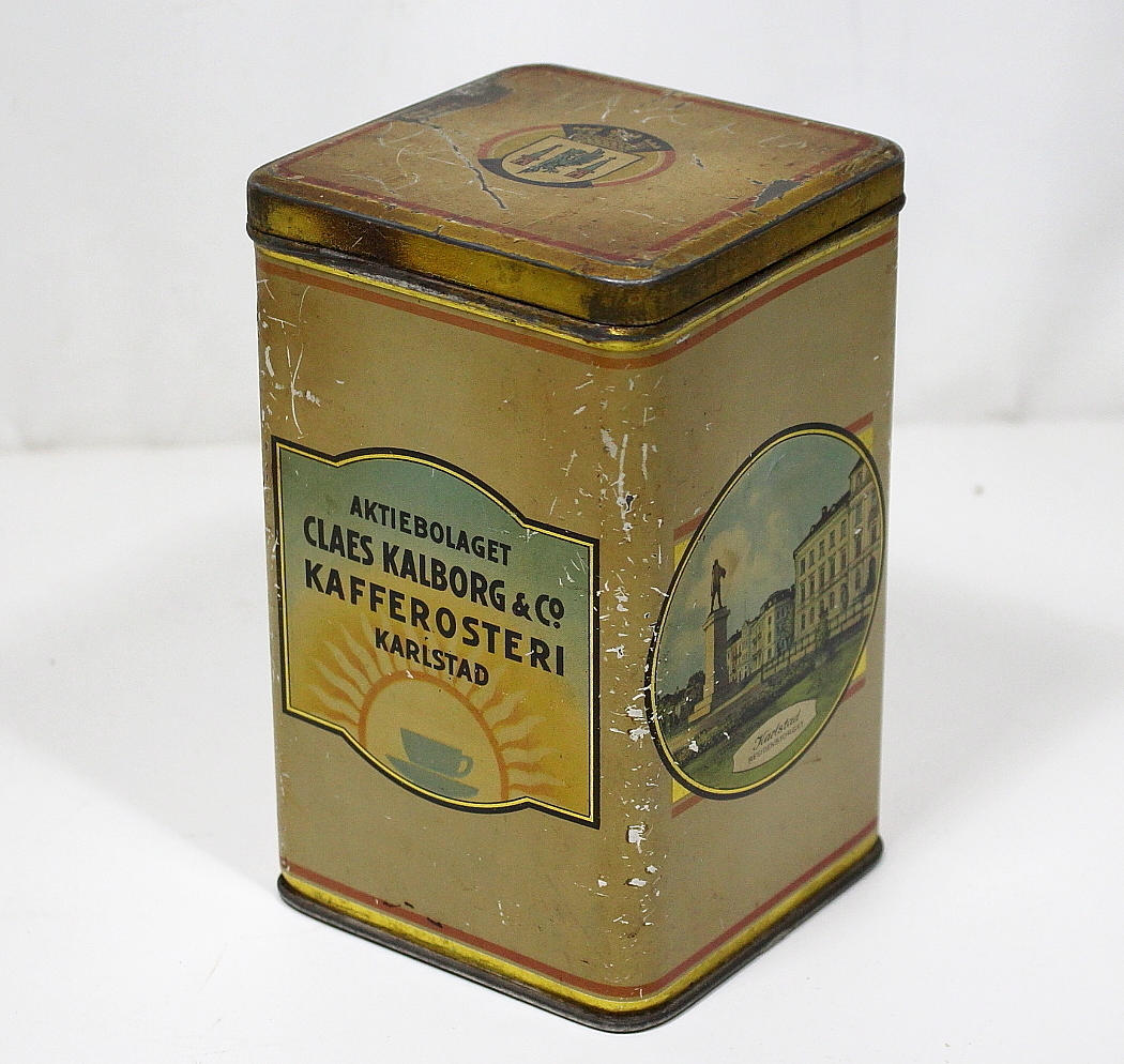 PLÅTBUK, Claes Kalborg & Co Kafferosteri Karlstad.
