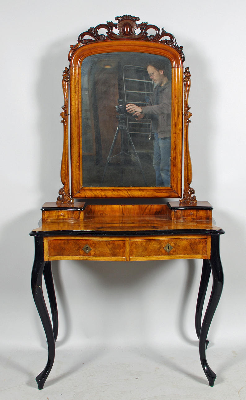 SMINKBORD, mahogny, rotfaner, nyrokoko, 1800-tal.