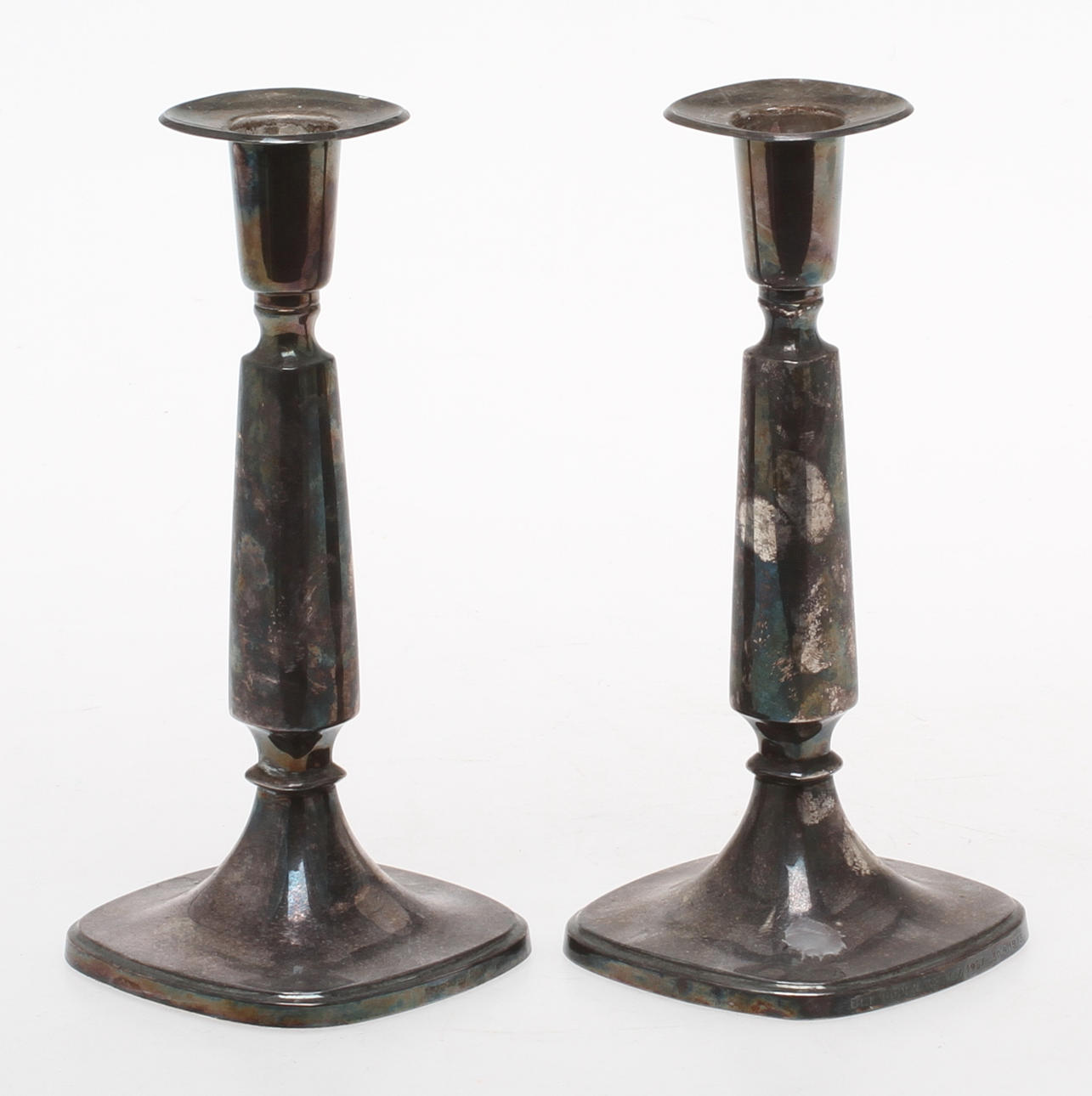 LJUSSTAKAR, 1 par, silver, T Eldh, 1900-talets andra hälft.