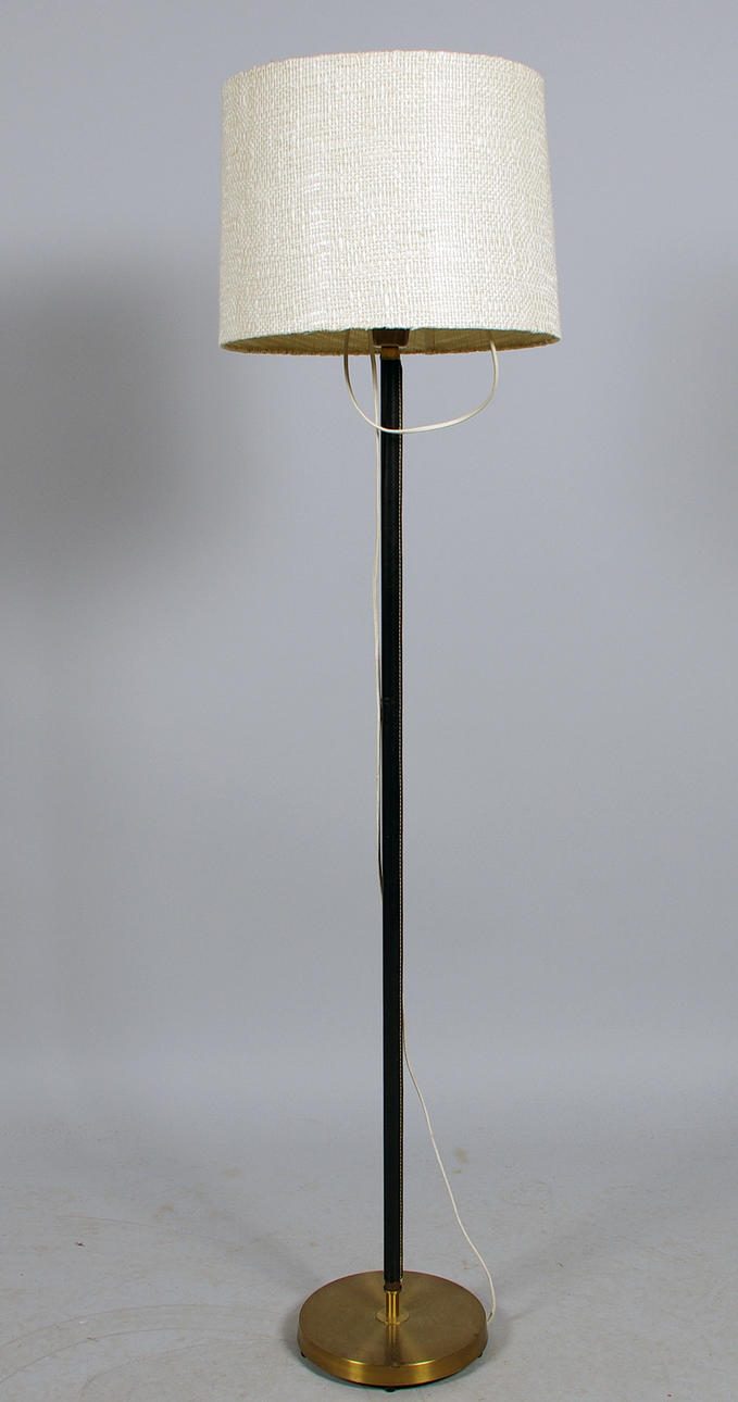 GOLVLAMPA, mässing, skinn, Falkenberg.