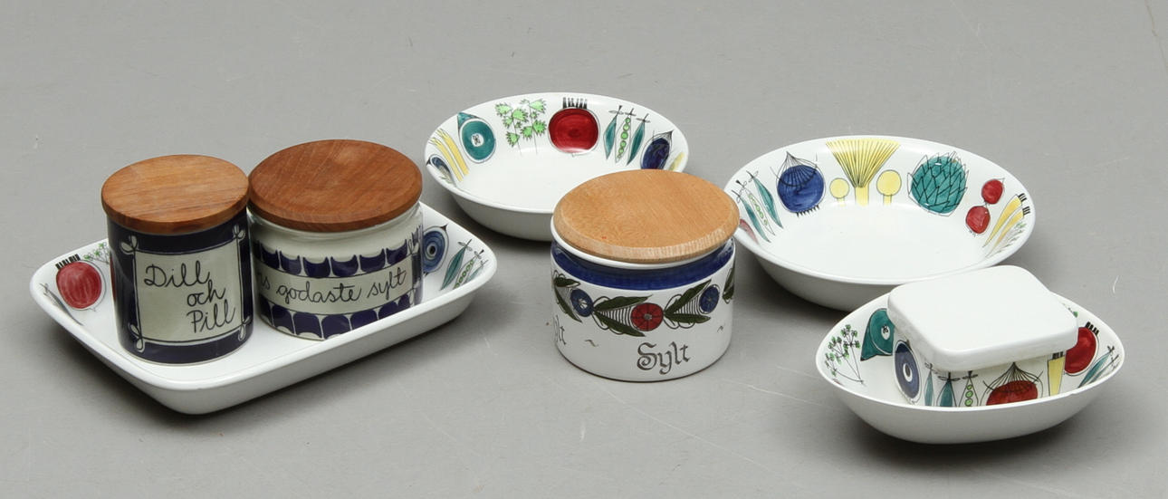 PARTI PORSLIN, 8 delar, bla. " Picknick " Marianne Westman, Rörstrand.