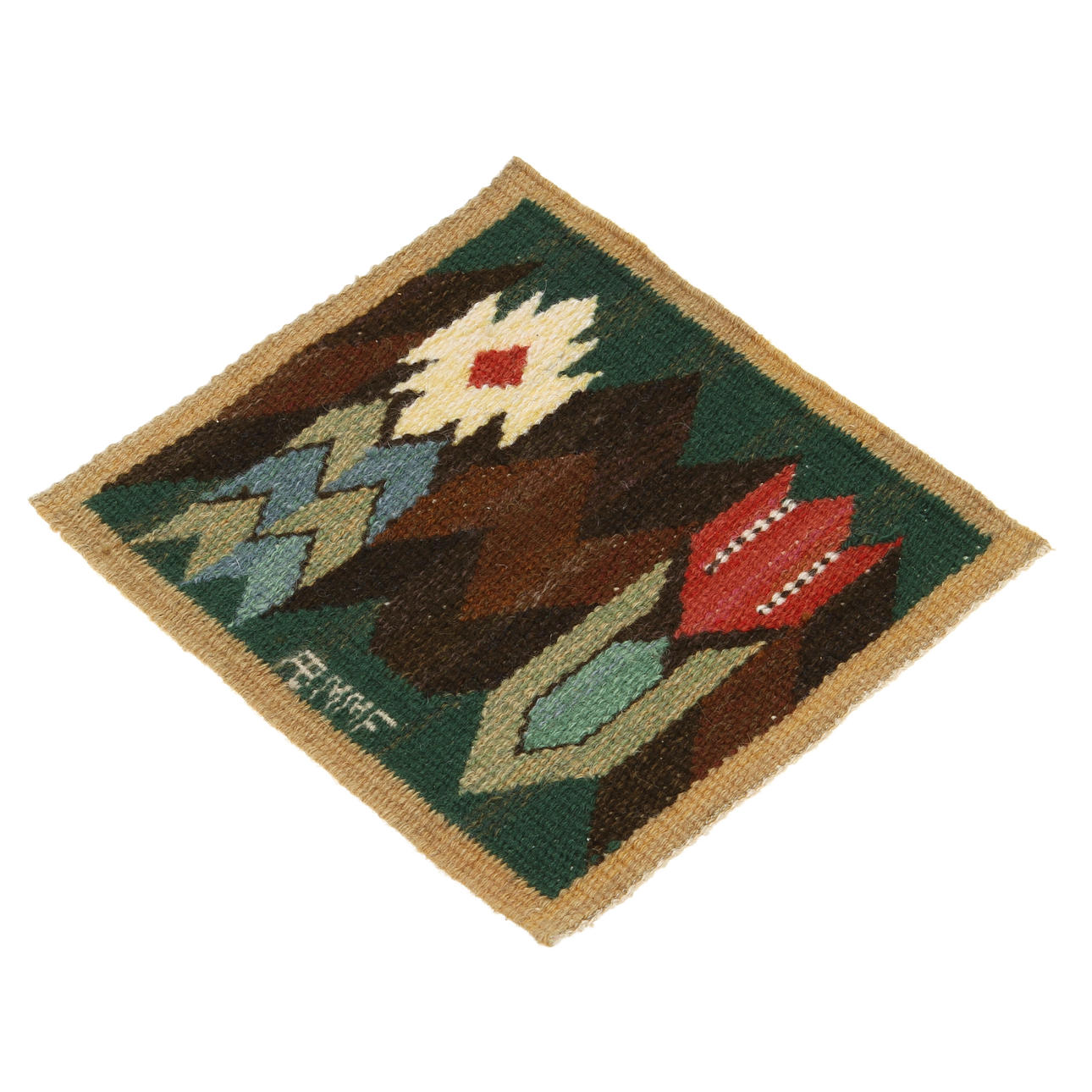 MÄRTA MÅÅS-FJETTERSTRÖM. Vävnad, "Täppan", 22 x 24 cm.