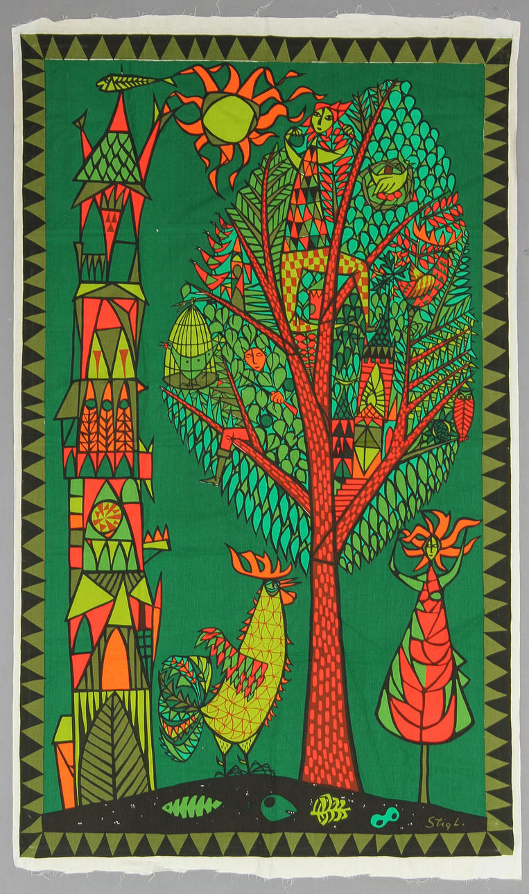 STIG LINDBERG. Textil "Livets Träd". NKs textilkammare.