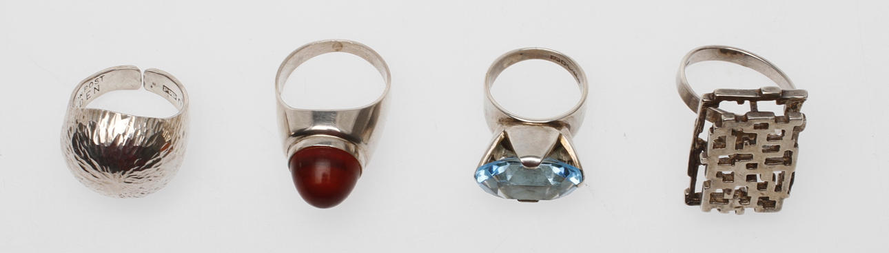 RINGAR, 4 st, silver, bl.a. Peter von Post.