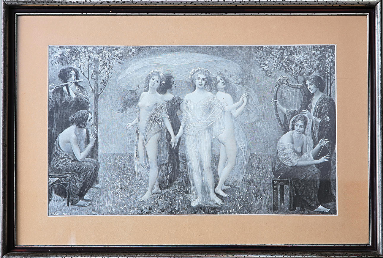EDUARD VEITH. Female figures, etching.