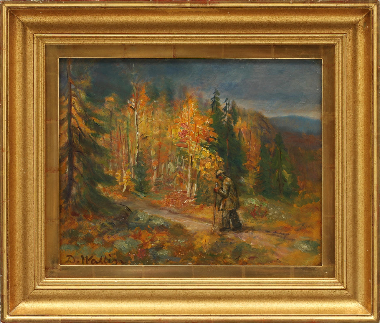 DAVID WALLIN. Olja på pannå, signerad.