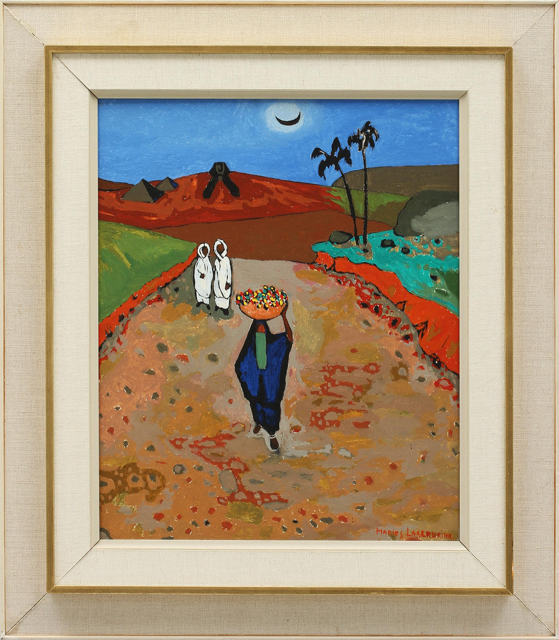 HARIES LAGERBRINK. Olja på pannå, signerad.