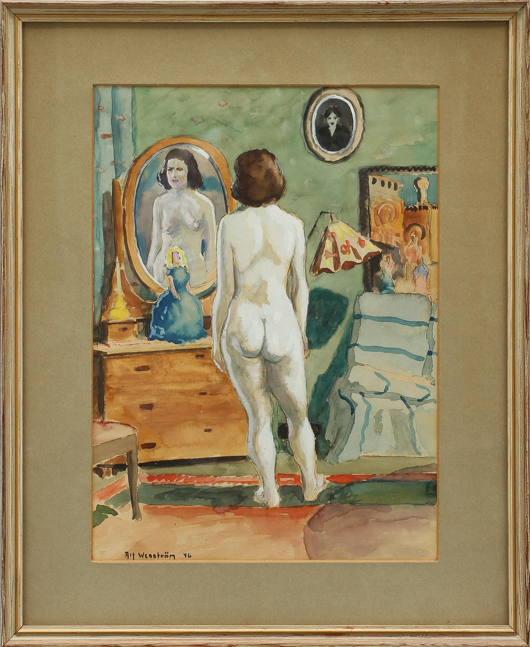 ALF WESSTRÖM. Akvarell, signerad-46.